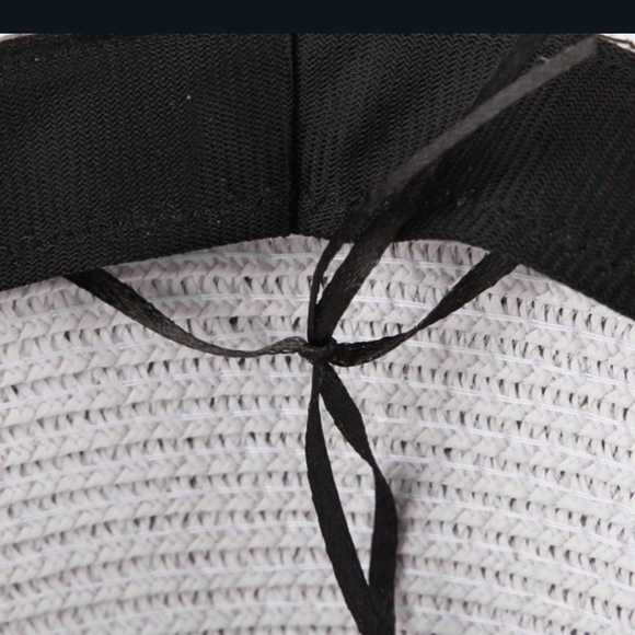 Woven Western Straw Beach Hat Cowrie Cowry Shells Tassels Tinted White Boho - Picture 6 of 15